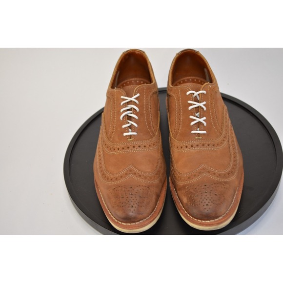 Allen Edmonds X Brooks Brothers Wingtip Brogue Oxfords Brown Leather 10 D Vibram - Picture 2 of 8